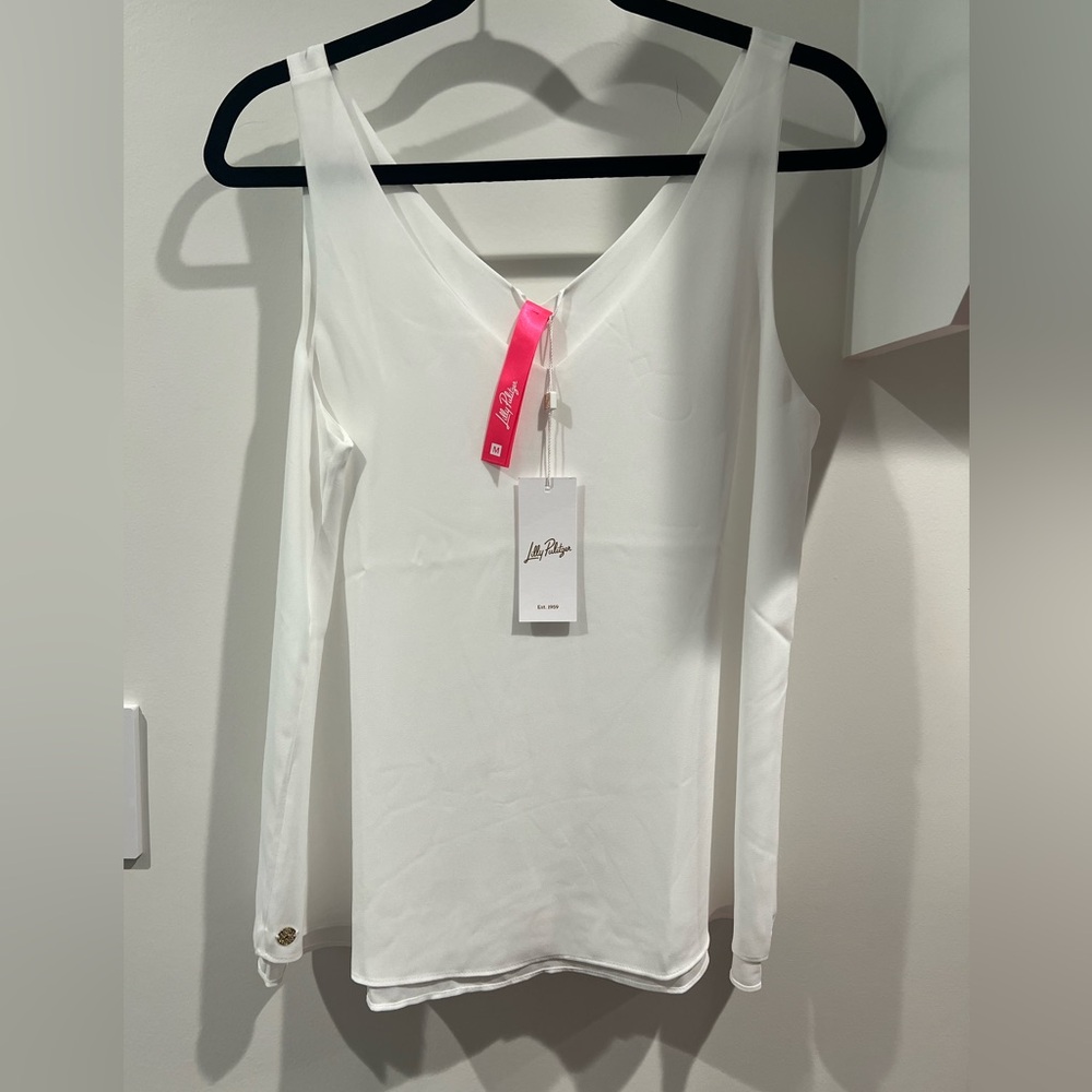 Lily Pulitzer White V-Neck Top